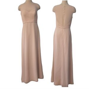 Symphony Of Venus Sheer Chiffon Covers Sweatheart Bodice Gown Blush Sze 12 Blush